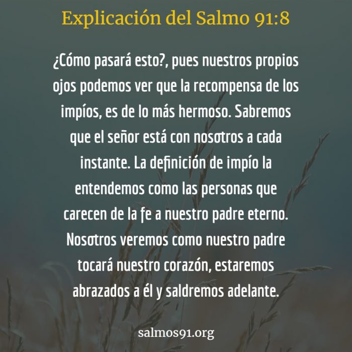explicación del salmo 91 8