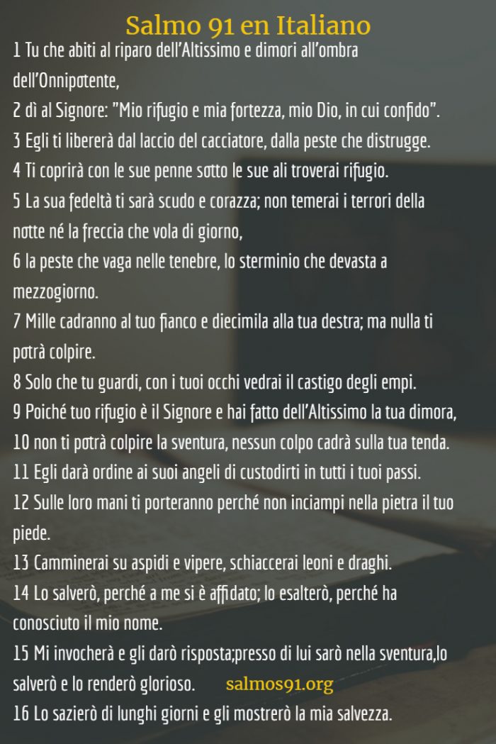 salmo 91 en italiano